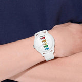 Lacoste Polaroid White Dial White Rubber Strap Watch for Men - 2011130