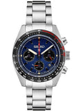 Seiko Prospex Speedtimer Solar Chronograph Blue Dial Silver Steel Strap Watch for Men - SSC815