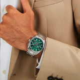 Maserati Attrazione Chronograph Green Dial Silver Steel Strap Watch for Men - R8853151011