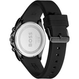 Hugo Boss Strike Chronograph Black Dial Black Rubber Strap Watch for Men - 1514289