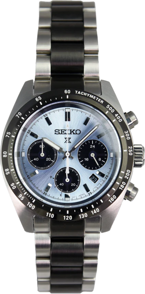 Seiko Prospex Speedtimer Solar Chronograph Limited Edition Blue Dial Two Tone Steel Strap Watch for Men - SSC909