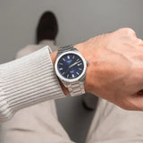 Tissot PRC 100 Solar Quartz Blue Dial Silver Steel Strap Watch for Men - T151.422.11.041.00