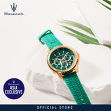 Maserati Successo Chronograph Green Dial Green Silicone Strap Watch for Men - R8871621038