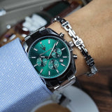 Maserati Attrazione Chronograph Green Dial Silver Steel Strap Watch for Men - R8853151011