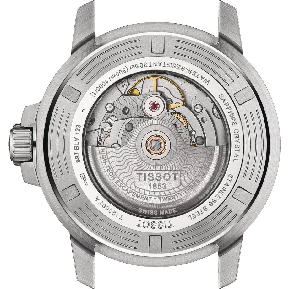 Tissot Seastar 1000 Powermatic 80 Automatic Green Dial Silver Mesh Strap Watch for Men - T120.407.11.091.00