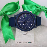Lacoste 12.12 Chronograph Blue Dial Blue Silicon Strap Watch for Men - 2010970