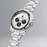 Maserati Velocità Chronograph Silver Dial Silver Steel Strap Watch for Men - R8873652006