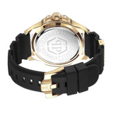 Philipp Plein The Skull Gold Dial Black Silicone Strap Watch for Men - PWAAA0221