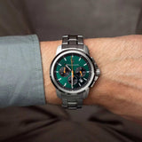 Maserati Successo Chronograph Green Dial Silver Steel Strap Watch for Men - R8873621043