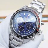 Seiko Prospex Speedtimer Solar Chronograph Blue Dial Silver Steel Strap Watch for Men - SSC815