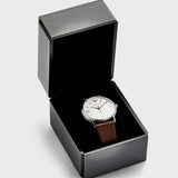 Emporio Armani Kappa Silver Dial Brown Leather Strap Watch for Men - AR11173