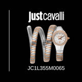 Just Cavalli Vita White Dial Two Tone Steel Strap Watch for Women - JC1L355M0065