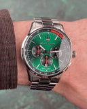 Maserati Sorpasso Chronograph Green Dial Silver Steel Strap Watch for Men - R8873624002