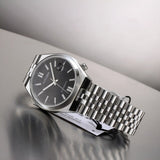 Citizen Tsuyosa 60 Automatic Black Dial Silver Steel Strap Watch for Men - NK0020-55E