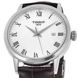 Tissot T Classic Dream Quartz White Dial Brown Leather Strap Watch for Men - T129.410.16.013.00