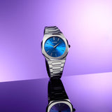 D1 Milano Ultra Thin Blue Dial Silver Steel Strap Watch for Men - D1-UTBJ09