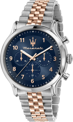 Maserati Epoca Limited Edition Chronograph Blue Dial Two Tone Steel Strap Watch for Men - R8873618021