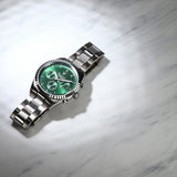 Maserati Competizione Chronograph Green Dial Silver Steel Strap Watch for Men - R8853100044