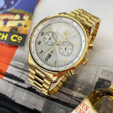 Maserati Tradizione Chronograph White Dial Gold Steel Strap Watch for Men - R8873646003