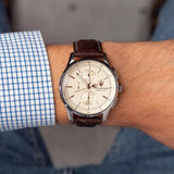 Maserati Sorpasso Chronograph White Dial Brown Leather Strap Watch for Men - R8871624010