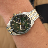 Hugo Boss Tourmaster Chronograph Green Dial Two Tone Steel Strap Watch for Men - 1514287