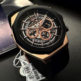 Maserati Stile Skeleton Chronograph Black Dial Black Silicone Strap Watch for Men - R8871642003