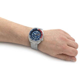 Seiko Prospex PADI Special Edition Automatic Blue Dial Silver Steel Strap Watch for Men - SRPE99