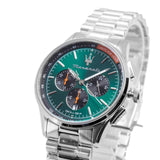Maserati Sorpasso Chronograph Green Dial Silver Steel Strap Watch for Men - R8873624002