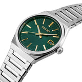 Seiko Conceptual Green Dial Silver Steel Strap Watch for Men - SUR601P1