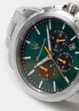 Maserati Successo Chronograph Green Dial Silver Steel Strap Watch for Men - R8873621043