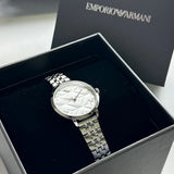 Emporio Armani Modern Silver Dial Silver Steel Strap Watch for Women - AR11213