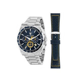 Maserati Velocità Chronograph Blue Dial Silver Steel Strap Watch for Men - R8873652001