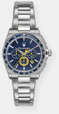 Maserati Velocità Chronograph Blue Dial Silver Steel Strap Watch for Men - R8873652001
