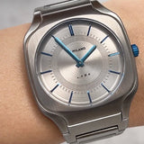 D1 Milano Square Silver Dial Silver Steel Strap Watch for Men - D1-SQBJ01