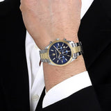 Maserati Attrazione Chronograph Blue Dial Two Tone Steel Strap Watch for Men - R8853151008
