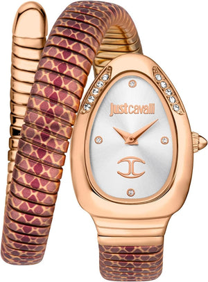 Just Cavalli Glam Evo 5 Silver Dial Two Tone Steel Strap Watch for Women - JC1L251M0065