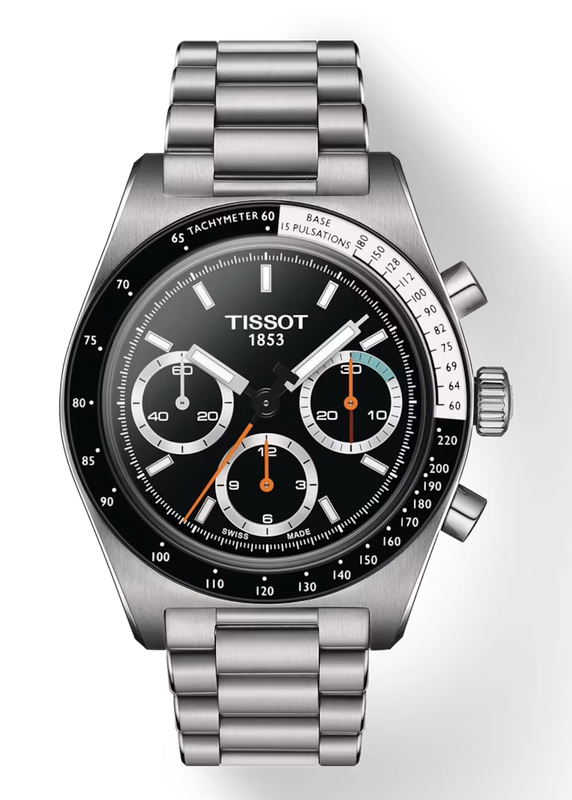 Tissot PR516 Chronograph Black Dial Silver Steel Strap Watch for Men - T149.417.11.051.00