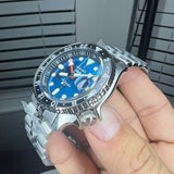 Seiko 5 Sports SKX Racers Heritage Velocity Blue Dial Silver Steel Strap Watch for Men - SSK045K1