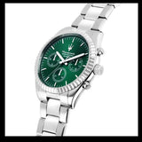 Maserati Competizione Chronograph Green Dial Silver Steel Strap Watch for Men - R8853100044
