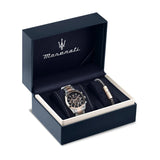 Maserati Attrazione Chronograph Blue Dial Two Tone Steel Strap Watch for Men - R8853151008
