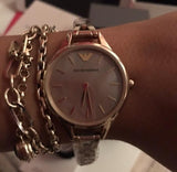 Emporio Armani Aurora Multitone Dial Gold Steel Strap Watch for Women - AR11140
