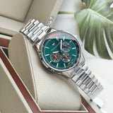 Maserati Sorpasso Chronograph Green Dial Silver Steel Strap Watch for Men - R8873624002