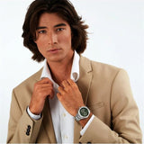 Maserati Stile Chronograph Green Dial Silver Steel Strap Watch for Men - R8873642011