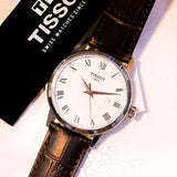Tissot T Classic Dream Quartz White Dial Brown Leather Strap Watch for Men - T129.410.16.013.00