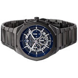 Maserati Stile Skeleton Chronograph Blue Dial Grey Steel Strap Watch for Men - R8873642012