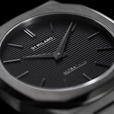 D1 Milano Ultra Thin Black Dial Gray Steel Strap Watch for Men - D1-UTBJ15