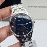 Emporio Armani Lambda Blue Dial Silver Steel Strap Watch for Men - AR11019