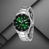 Maserati Competizione Green Dial Silver Steel Strap Watch for Men - R8853100038