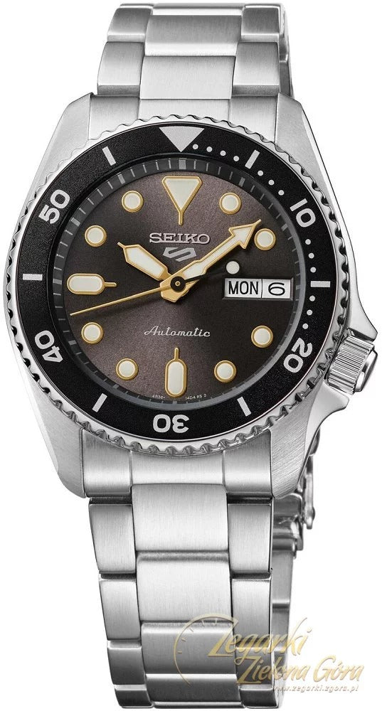 Seiko 5 Sports SKX Street Stonewash Black Dial Silver Steel Strap Watch for Men - SRPL79K1