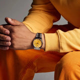 Citizen Tsuyosa Automatic Yellow Dial Silver Steel Strap Watch for Men - NJ0150-56Z